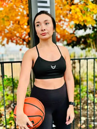 Image 1 of WOLF Logo Sports Bra (Black)