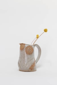Image 2 of Medium Milky White Handle Flying Owl Pitcher