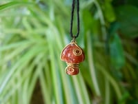 Image 1 of Red Jasper Crystal Mushroom Necklace
