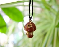 Image 2 of Red Jasper Crystal Mushroom Necklace