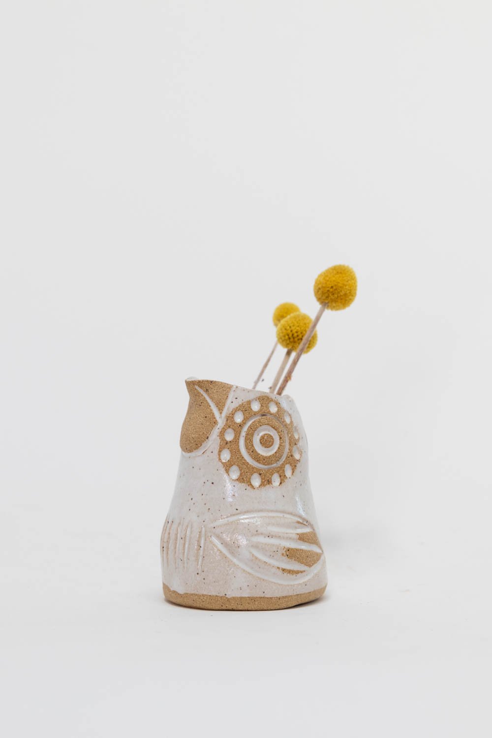 Image of Satin White Dotted Baby Owl Creamer