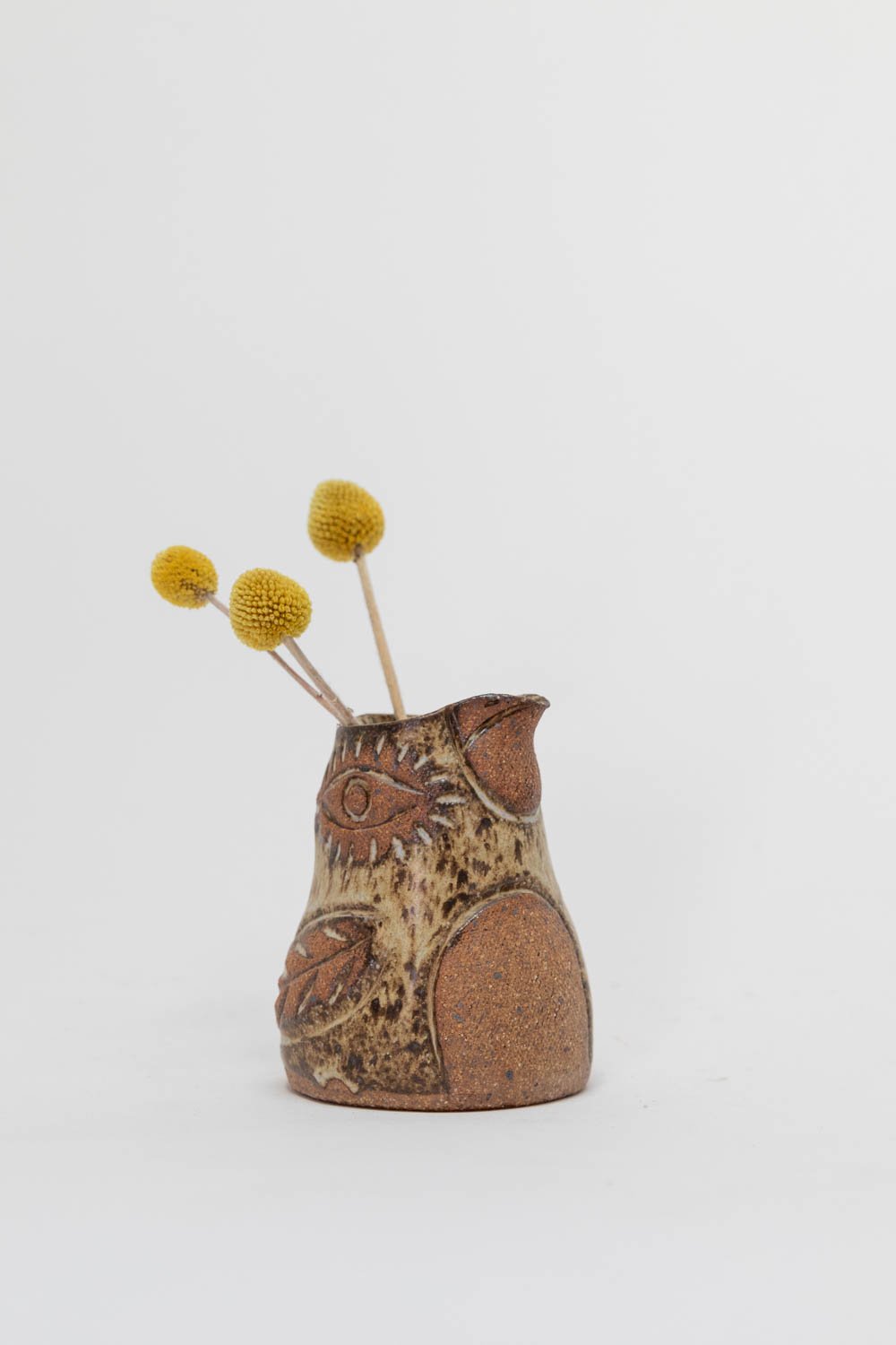 Image of Brown Speckled Baby Bird Creamer with Naked Belly