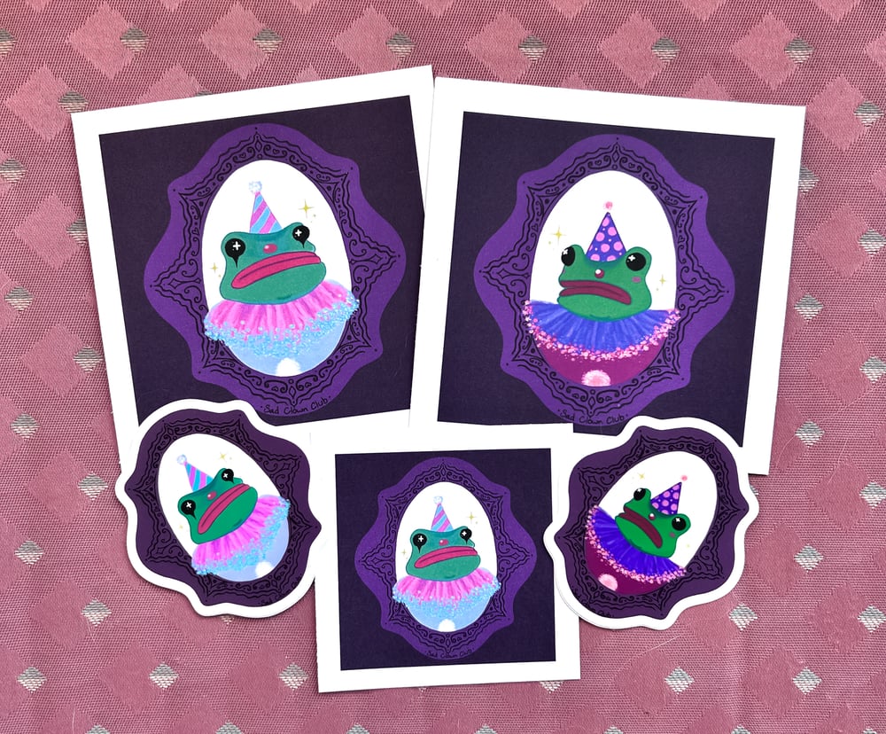 Image of Clown Frog Prints / Stickers