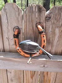 Image 4 of Handmade Bird on a wire Lucky Horse shoe