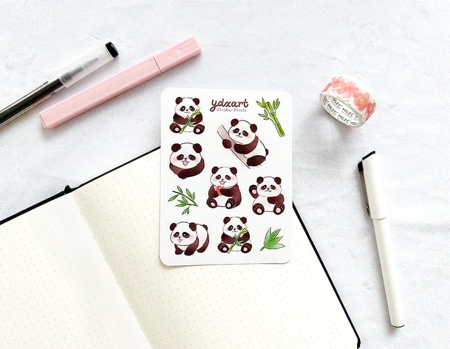Panda Sticker Sheet