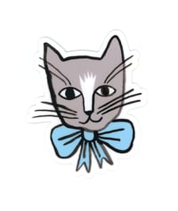 Image of Blue Bow Kitty Sticker