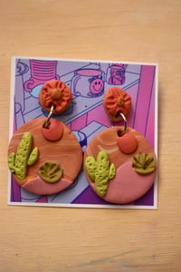 Polymer Cactus Statement Earrings