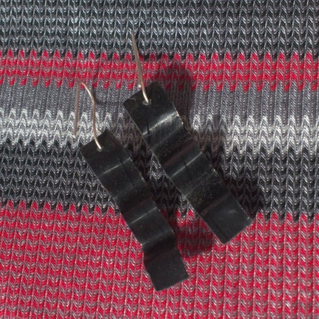 Thin Vinyl Record Wavy Strip Earrings *Pre-order*