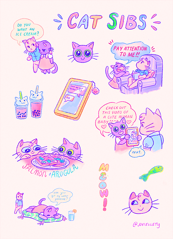 Image of Cat Sibs Sticker Sheet