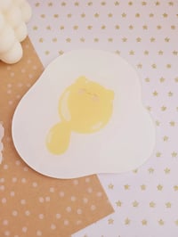 Image 3 of PRE-ORDER Breakfast Cat Runny Egg and Bread Cat Acrylic Coaster