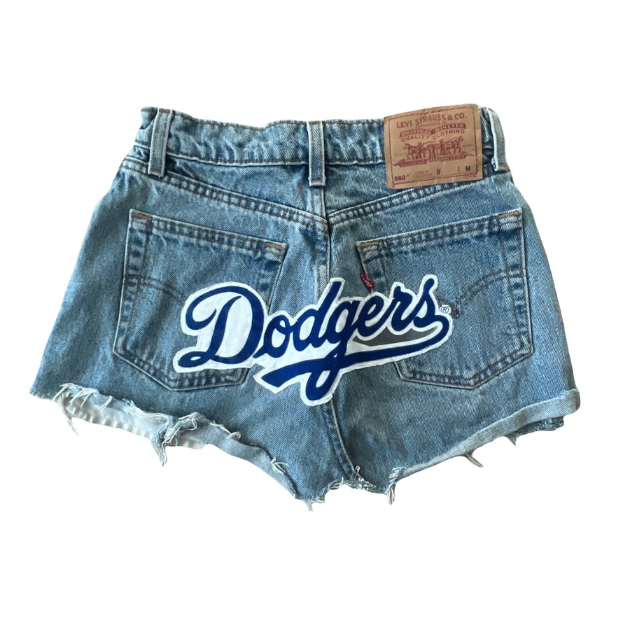 Image of Reworked Dodgers x Levis Denim Mini Skirt