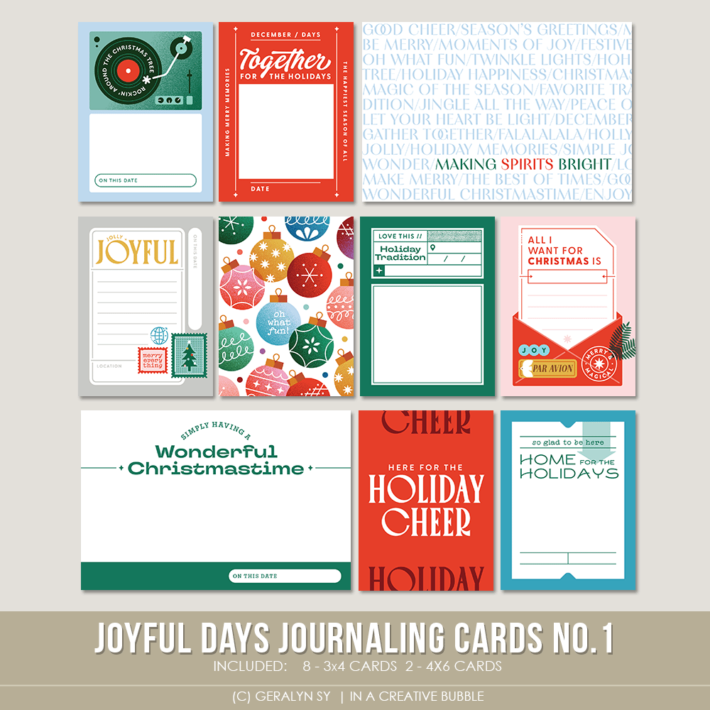 Joyful Days Journaling Cards No.1 (Digital) | In a Creative Bubble