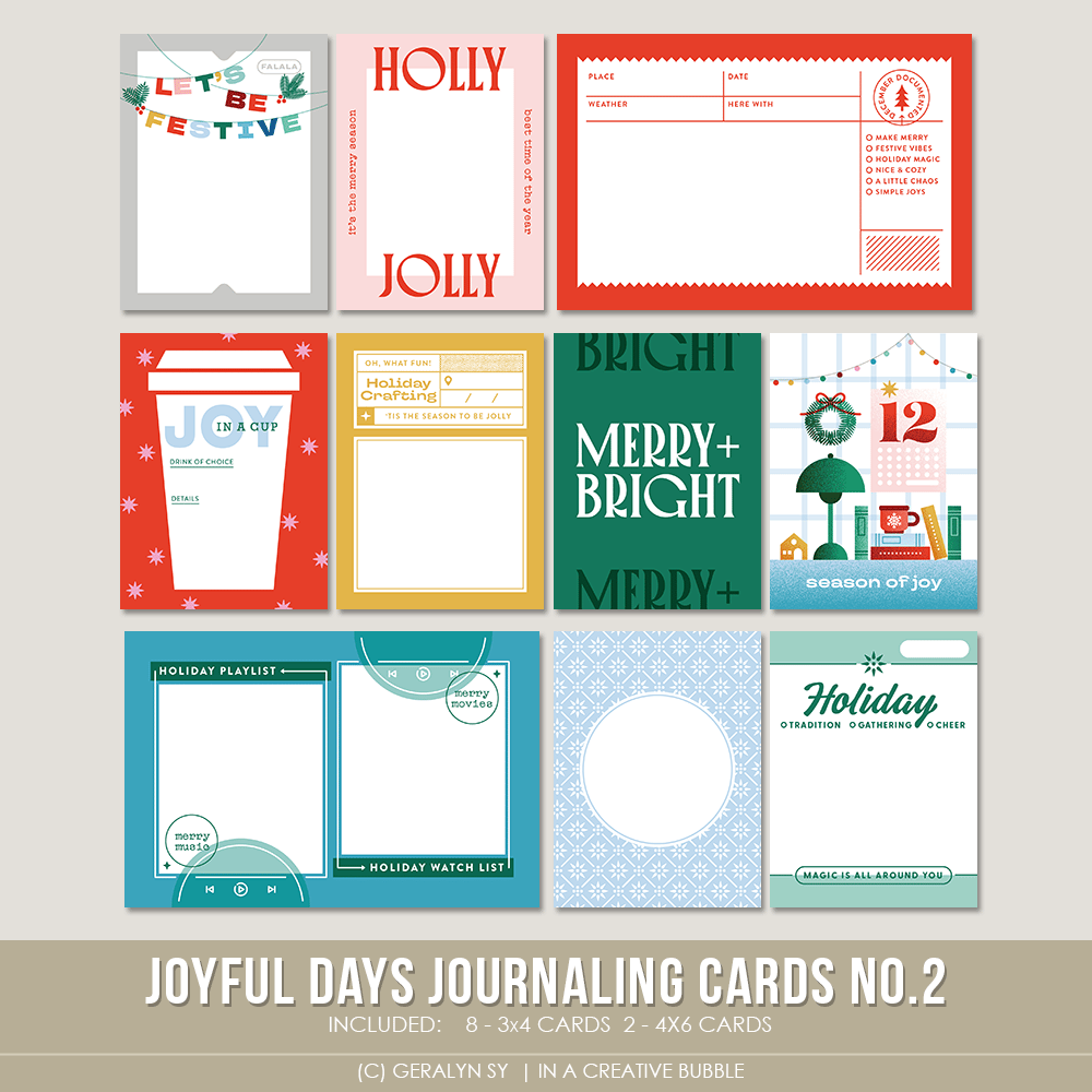 Joyful Days Journaling Cards No.2 (Digital) | In a Creative Bubble