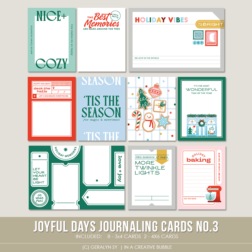 Joyful Days Journaling Cards No.3 (Digital) | In a Creative Bubble