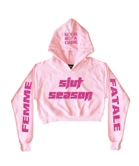 SLUT          SEASON          SOFT          PINK          CROPPED            HOODIE           