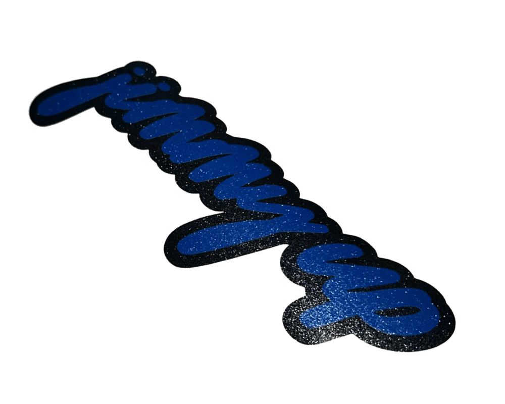 Image of Cursive Logo - Ultra Metallic Blue/Black