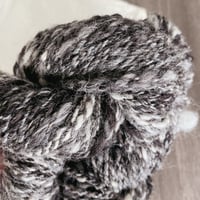 Image 2 of Black, Grey and Cream Alpaca and Wool Blend Handspun Yarn