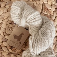 Image 1 of Cream Alpaca and Wool Blend Handspun Yarn