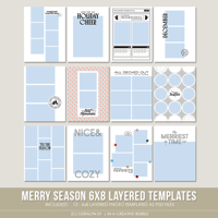  6x8 Merry Season Layered Photo Templates (Digital)