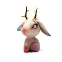 Image 1 of Chikkoi Jackalope (off white, pink/mini body/gold antlers)