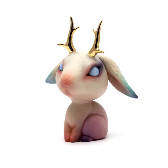 Image of Chikkoi Jackalope (off white, pink/mini body/gold antlers)