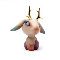 Image 4 of Chikkoi Jackalope (off white, pink/mini body/gold antlers)