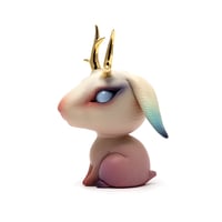 Image 3 of Chikkoi Jackalope (off white, pink/mini body/gold antlers)