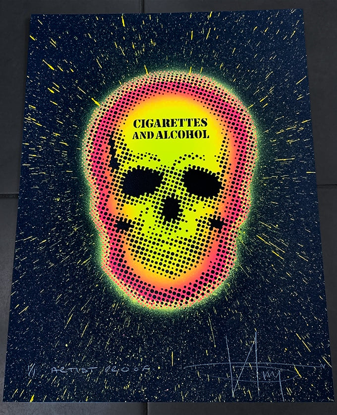 Image of CIGARETTES & ALCOHOL - unique 1 off HAND PAINTED original