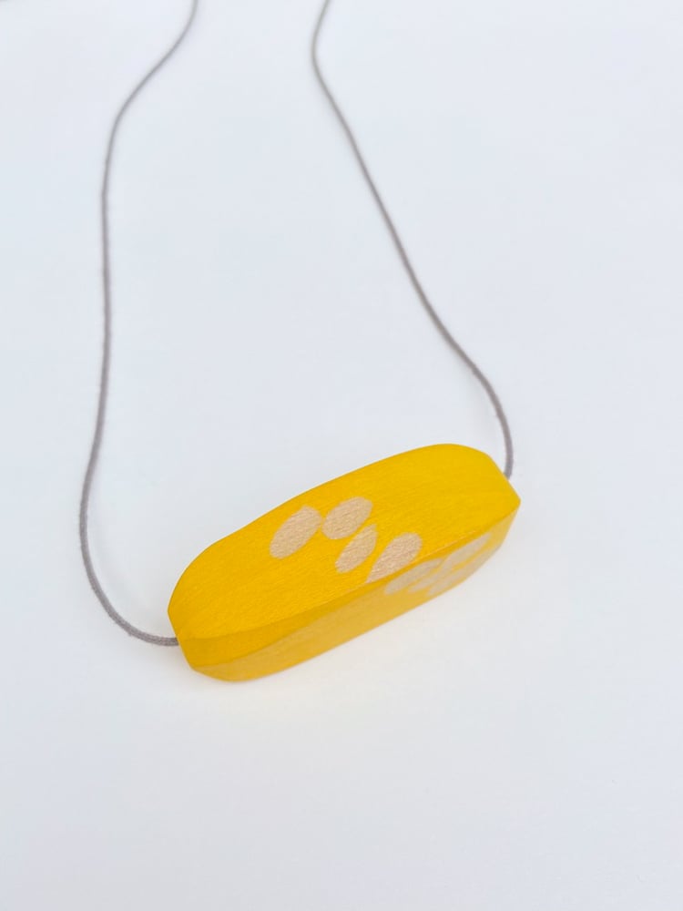 Image of Wooden pendant - yellow