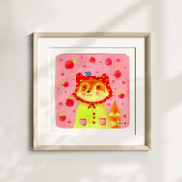 Image 1 of Strawberry racoon print