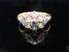 Early Victorian 18ct yellow gold emerald and pearl cluster ring
