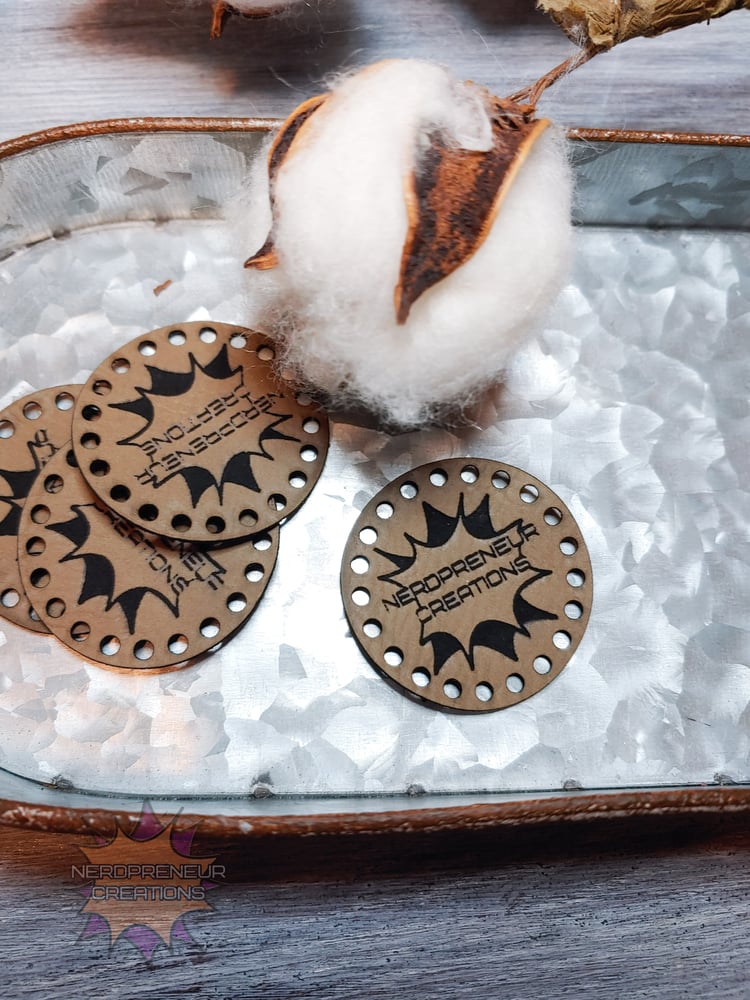 Image of Round Custom Logo Faux Leather Patches
