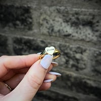 Image 1 of Pints Gold Plated Heart Signet Ring - Size S