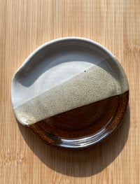 Image 2 of brown and white spoon rest, small
