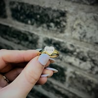 Image 2 of Pints Gold Plated Heart Signet Ring - Size S