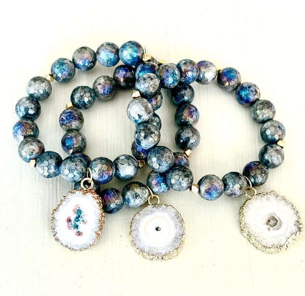 Image of Labradorite Stalactite Charm Bracelet