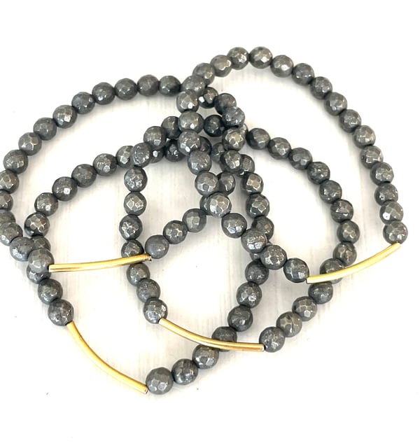Image of Pyrite Gold Bar Bracelet