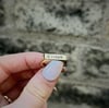 Gold Plated Sterling Silver Bar Signet Ring engraved with Crisps - Size L
