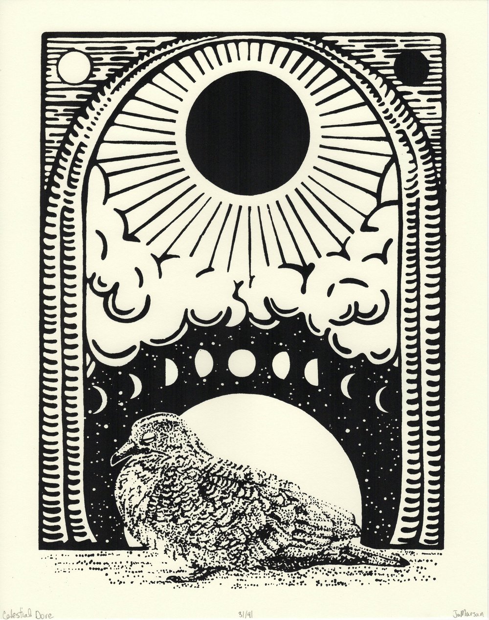 Dove Sun Moon Print