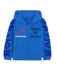 WHATS OCCASION ?? BLUE HOODIE 