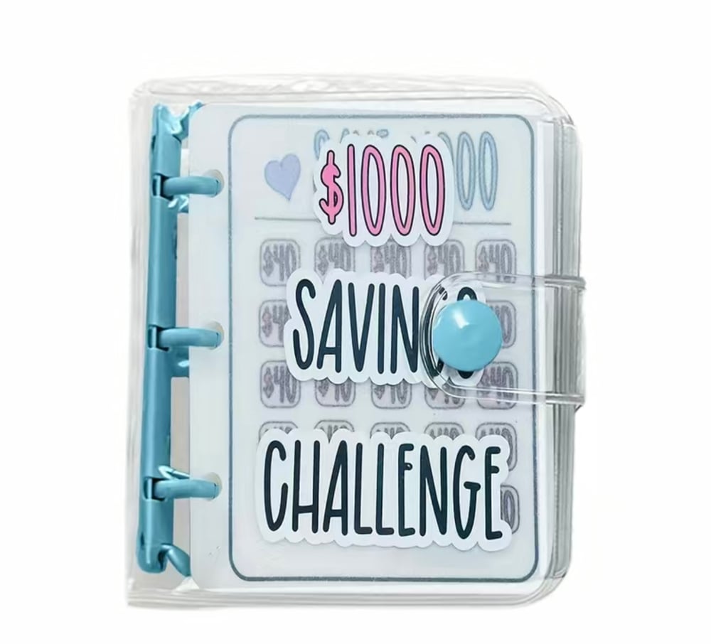 Image of Pink Binder Savings Challenge $1000 Save Money Debt Free