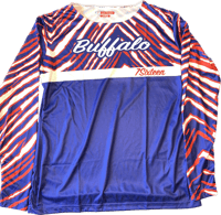 Image 2 of Women’s Long Sleeve Z-Stripes Buffalo Tee - Blue