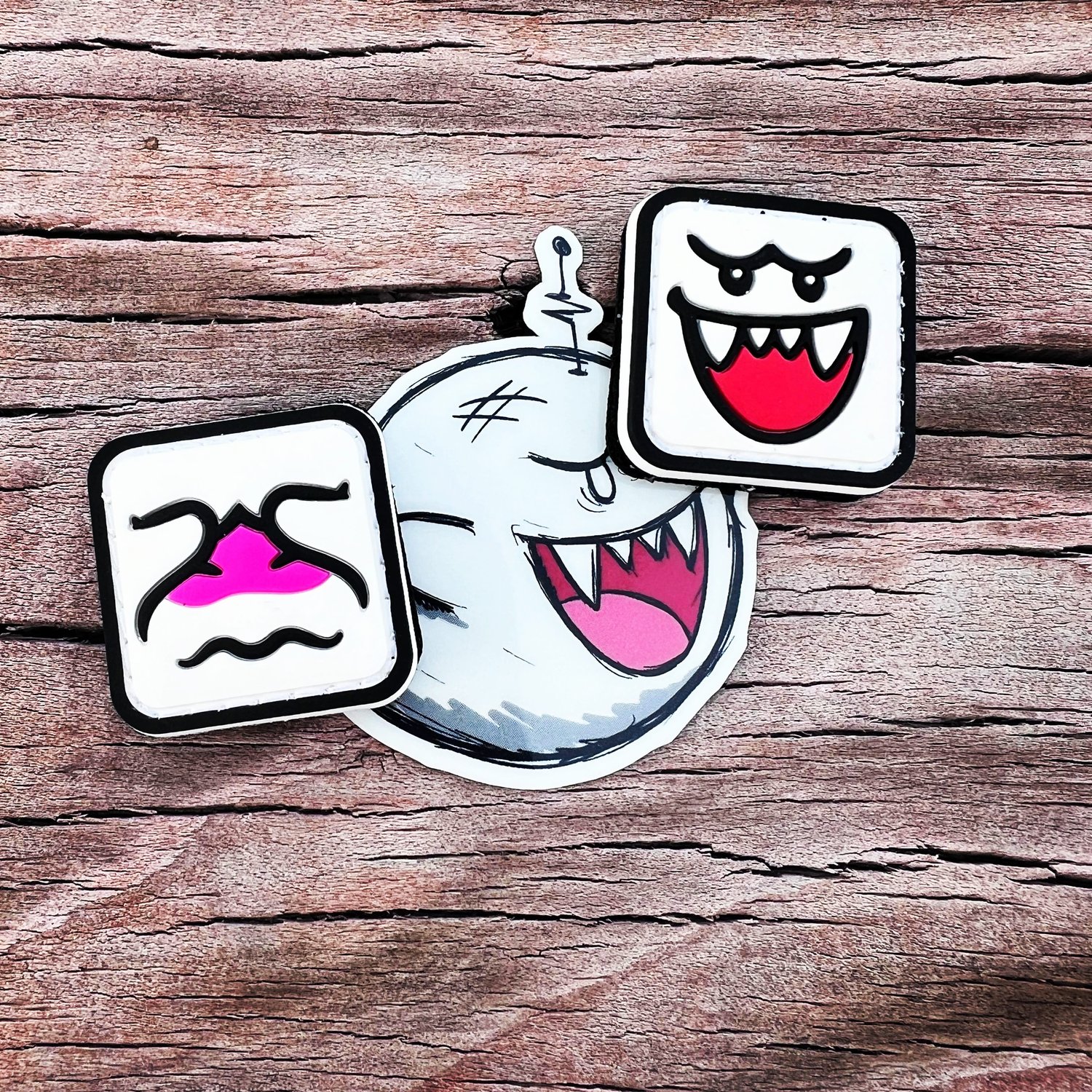 Boo Face Patch set/sticker combo