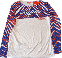 Image 2 of Women’s Long Sleeve Z-Stripes Buffalo Tee - White