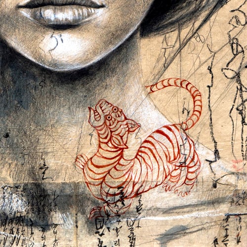Image of Original Painting - "Le Tigre" - 73x100 cm