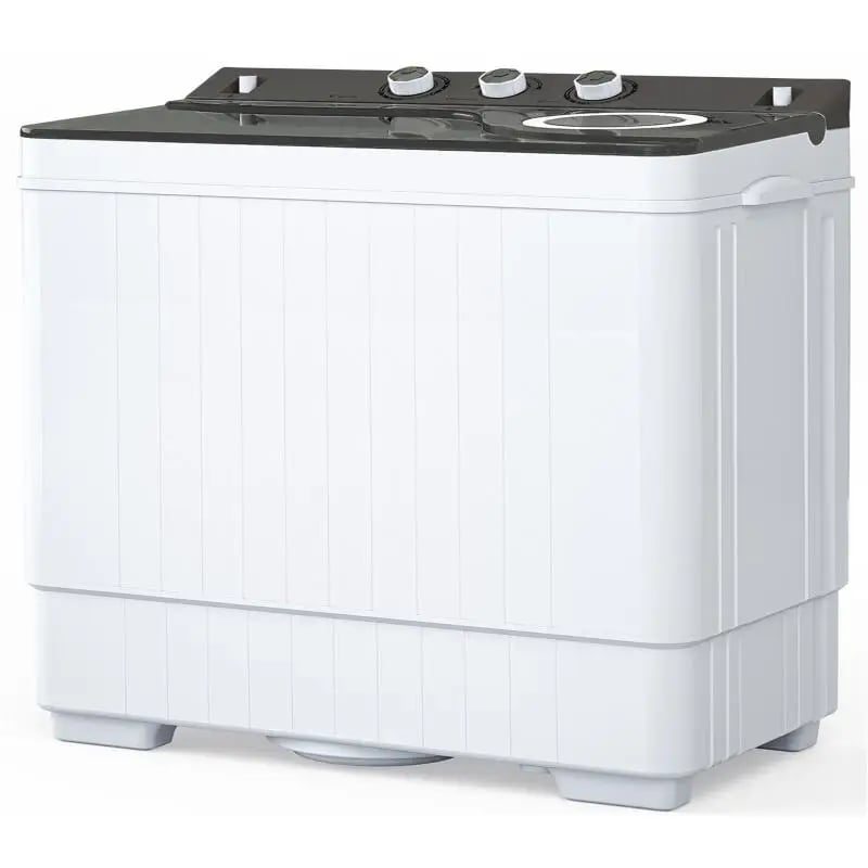 Twin Tub Washing Machine 110v 420w Double Tub With Drain Pump Semi-automatic 26lbs(18lbs 8lbs) 
