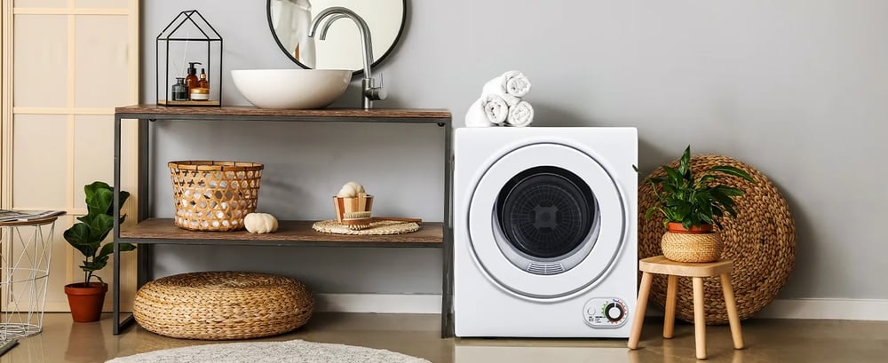 Portable Clothes Dryer 850W Compact Laundry Dryers 1.5 cu.ft Front Load Stainless Steel Electric Dry
