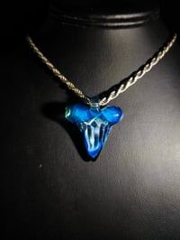 Image 1 of Ocean blue shark tooth pendant. 🌊