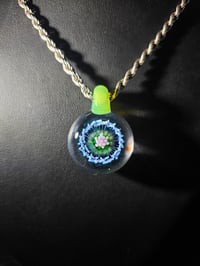 Image 1 of UV reactive flower pendant 💚 💙