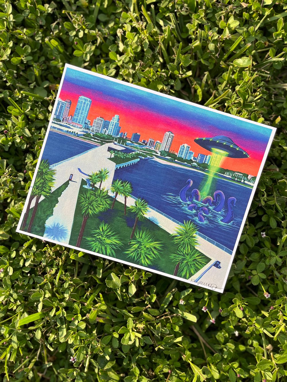 Image of “Kraken vs. Aliens: St. Pete Pier” Print